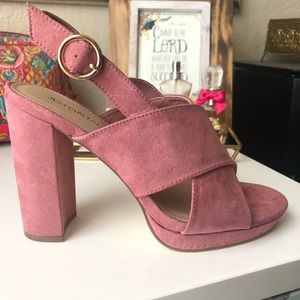 Suede, pink pumps